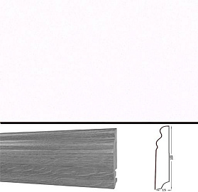 Плинтус шпонированный Tecnorivest Белый гладкий 100х15 фигурный, 1 м.п.